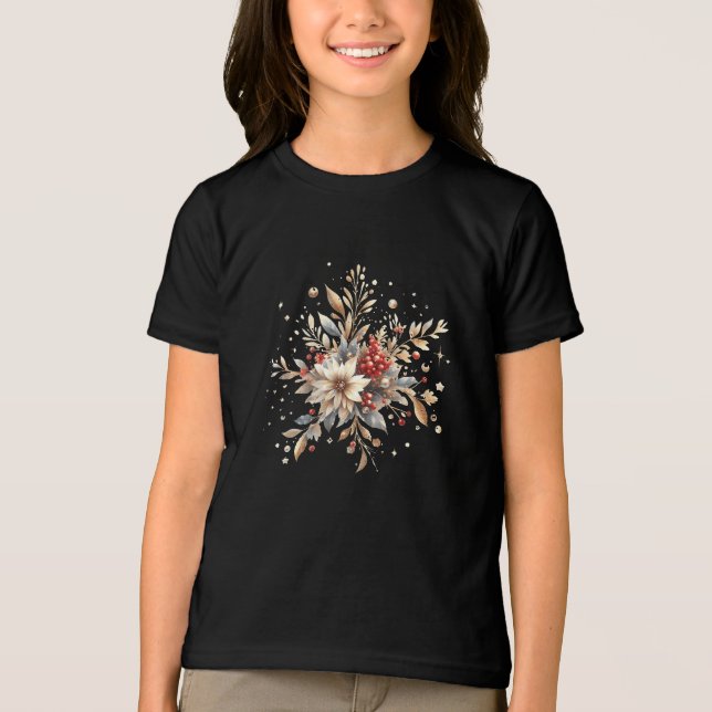Modern Helgdag Flowers T-Shirt (Framsida)