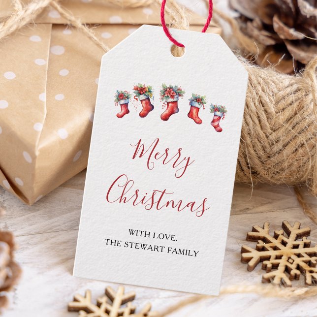 Modern Helgdag för julförråd i vattenfärg Presentetikett (Skapare uppladdad)