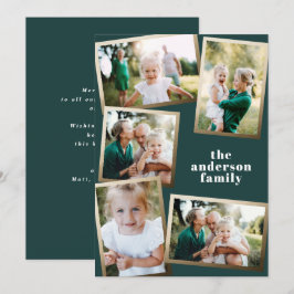Modern helgdag för multifotofamilj i guld