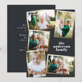 Modern helgdag för multifotofamilj i guld