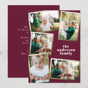 Modern helgdag för multifotofamilj i guld
