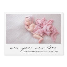 Modern Helgdag Foto Cute Birth-annonsering