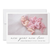 Modern Helgdag Foto Cute Birth-annonsering