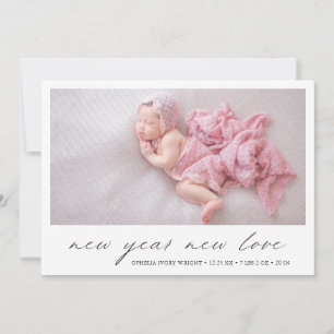 Modern Helgdag Foto Cute Birth-annonsering Meddelande