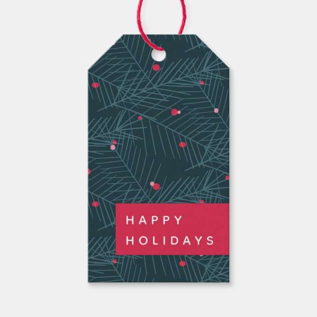 Modern Helgdag Jul Anpassningsbar Red Presentetikett (Framsidan)