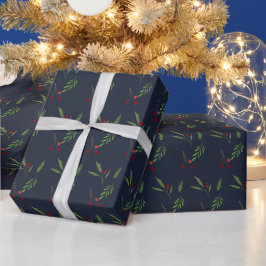 Modern Helgdag jul Greenery Botanical Berry Presentpapper