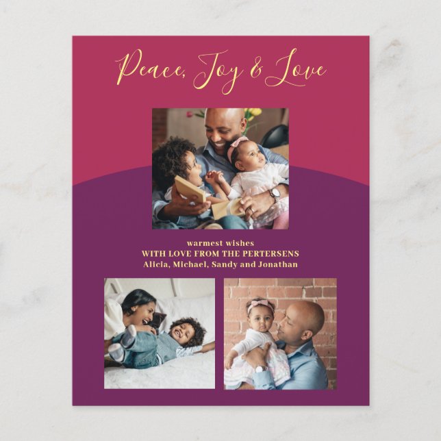 Modern helgdag kort för budgetfamiljens fotokollag (Framsida)