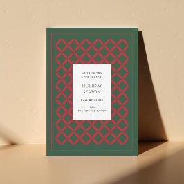 Modern Helgdag-kort för Retro Grönt Red Mid Centur