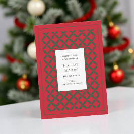 Modern Helgdag-kort för Retro Red Grönt i mitten a