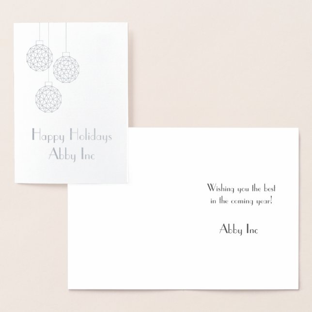 Modern Helgdag-kort i Silver Foil Folierat Kort (Display)