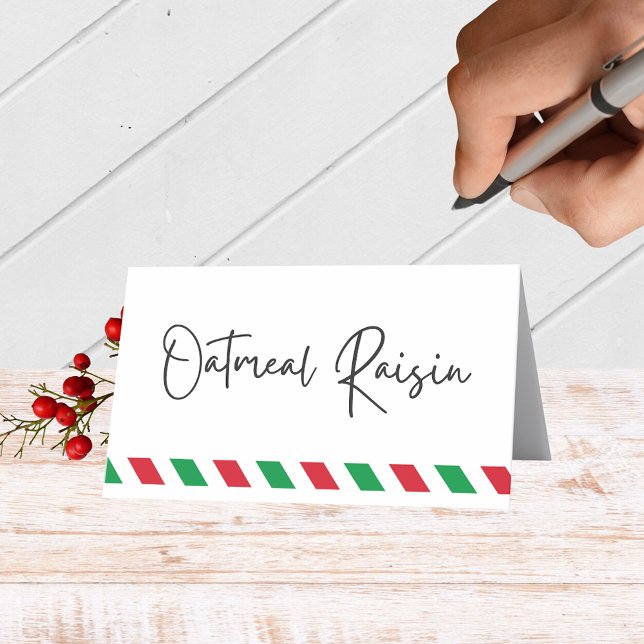 Modern Helgdag-matning, dryckes- eller platskort Placeringskort (Fun Christmas Holiday Folding Label Cards for Food and Drink Labels, Place Cards, Contests and More)