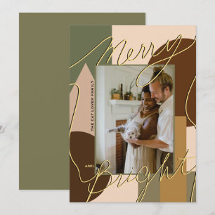 Modern Helgdag Merry Bright Earth Tones Photo Geo