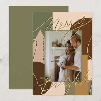 Modern Helgdag Merry Bright Earth Tones Photo Geo