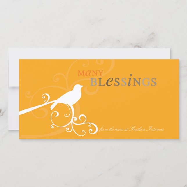 MODERN HELGDAG PHOTOCARD: whimsicalbird 4A Julkort (Framsida)