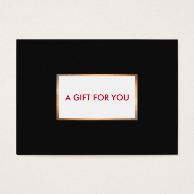 Modern Helgdag-presentkort för svart och Guld Visitkort (Framsidan)