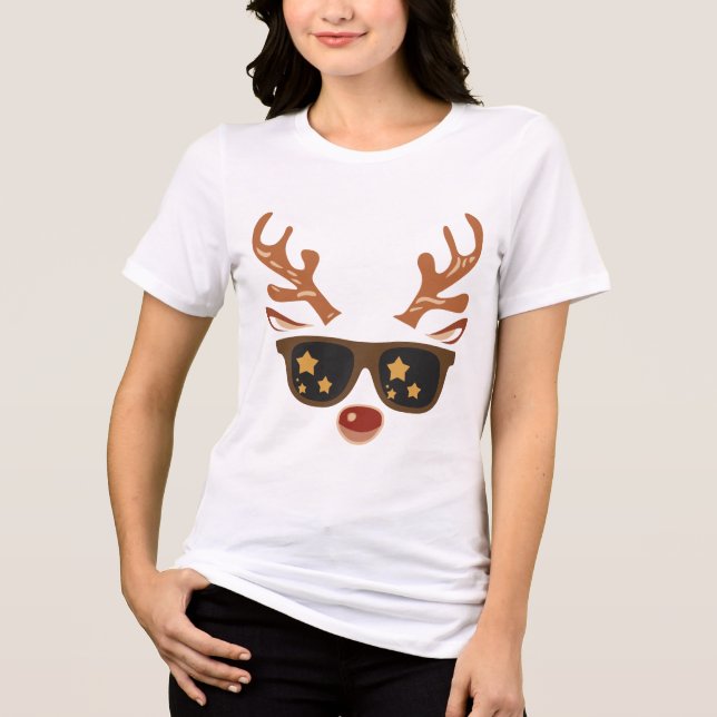Modern Helgdag Whimsique rener jul T Shirt (Framsida)