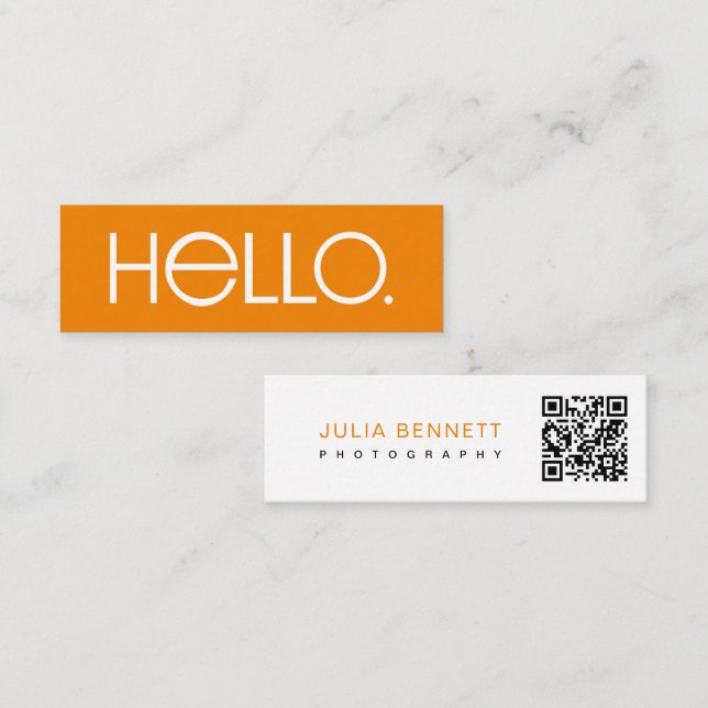 Modern "Hello" typografisk design Mini Visitkort (Fram/baksida)