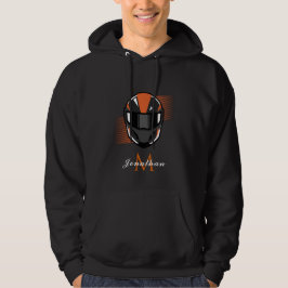 Modern Helmet Tävla Motorcross Custom Name Black Hoodie