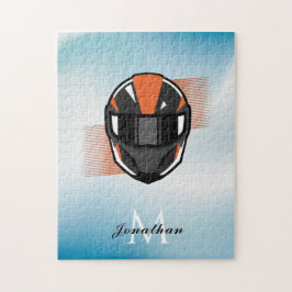 Modern Helmet Tävla Motorcross eget namn Ombre Pussel