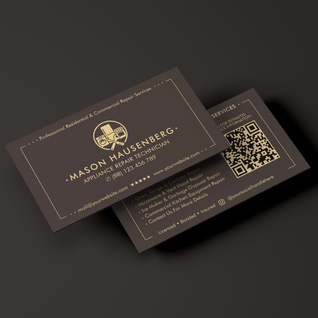 Modern Hem Apparatreparationstekniker Espresso Visitkort (Modern Home Appliance Repair Technician Espresso Business Card
)