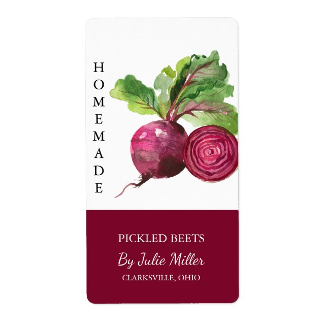 Modern Hemade Pickled Beets-etikett Fraktsedel (Framsidan)