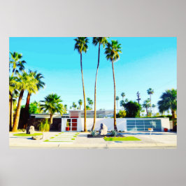 Modern hemfotoillustration i mitten av århundradet poster