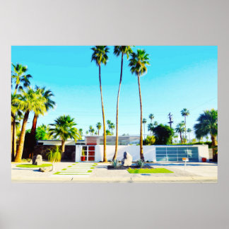 Modern hemfotoillustration i mitten av århundradet poster