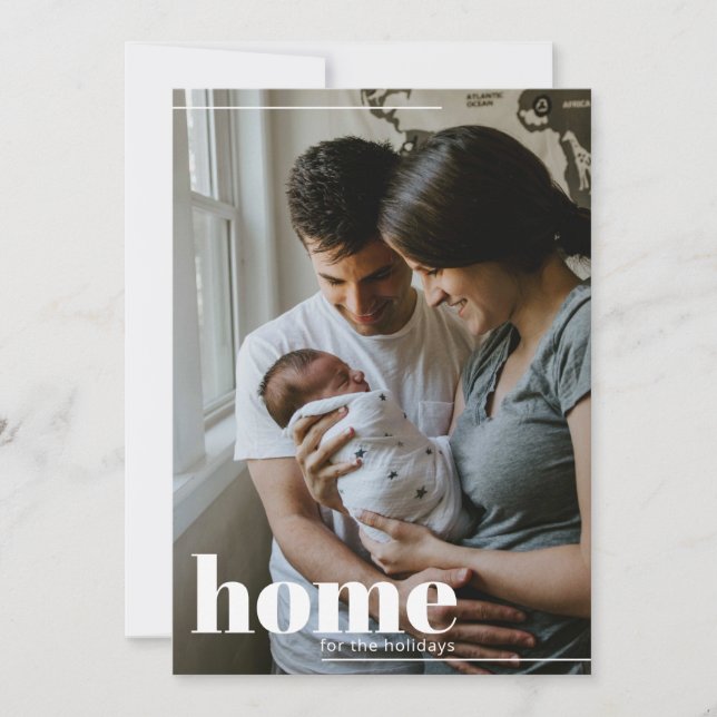 Modern hemmet för Helgdagarna Fotojulkort Julkort (Framsida)