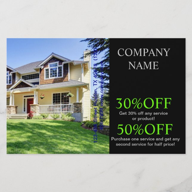 Modern hemrenovering ombyggnad Fastigheter Flygblad (Framsidan)