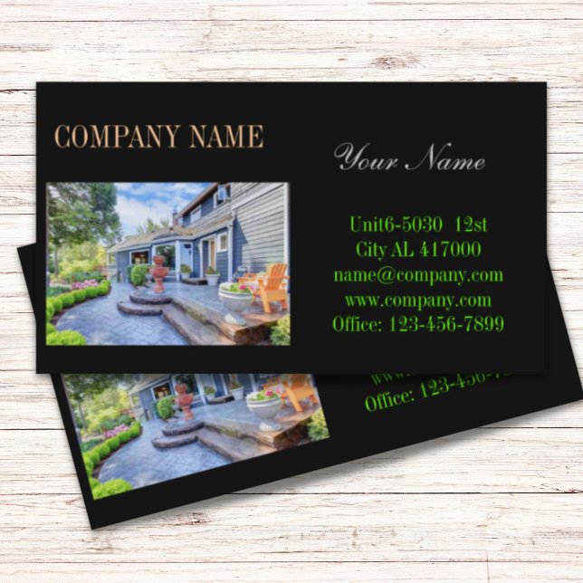 Modern hemrenovering vid ombyggnad av Real Gods Visitkort (Modern home renovation remodeling Real Estate Business Card)