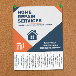 Modern Hemreparation Avrivbara Flikar Broschyr Reklamblad