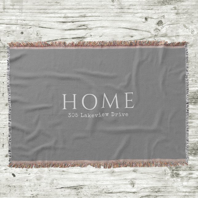 Modern hemtypografi med Adress Filt (There's no place like home! Personalize this custom throw with your address.)