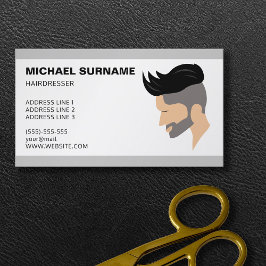 Modern Herrhår Illustration Frisör Barberare Visitkort
