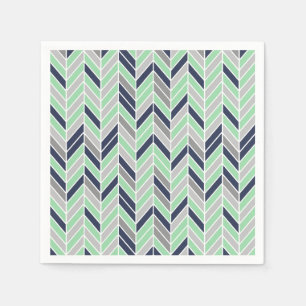 Modern Herringbone Chevron Geometric Mönster Pappersservett