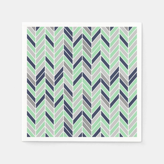 Modern Herringbone Chevron Geometric Mönster Pappersservett (Framsidan)
