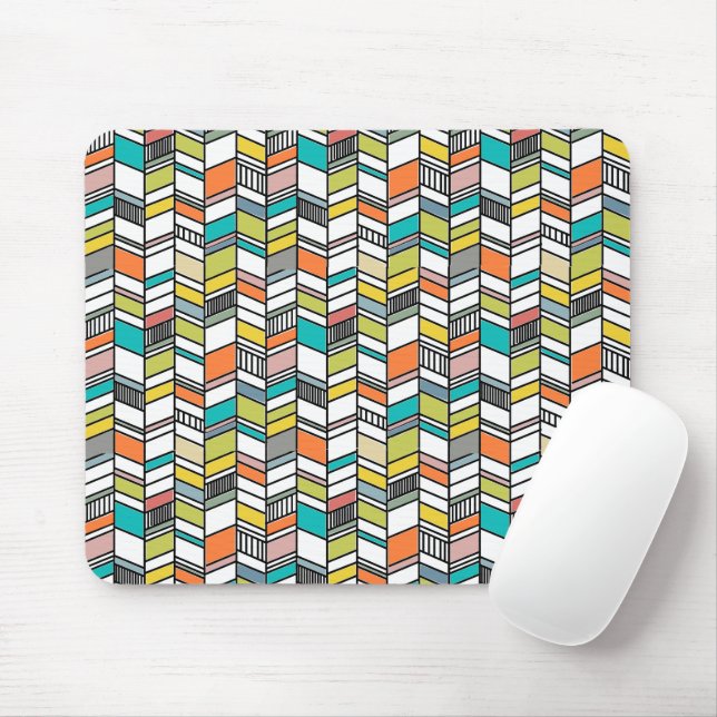 Modern Herringbone i mitten av århundradet Musmatta (Med mus)