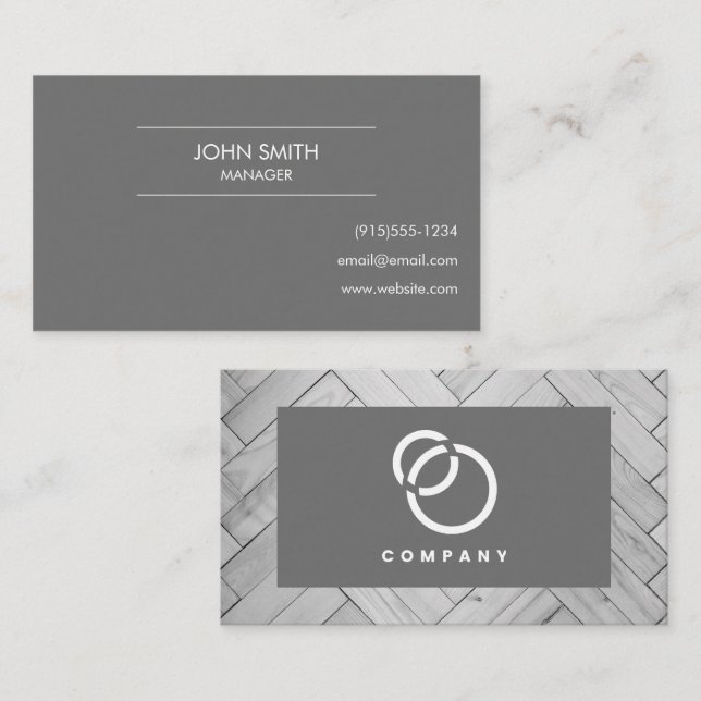 Modern Herringbone-Logotyp Visitkort (Fram/baksida)