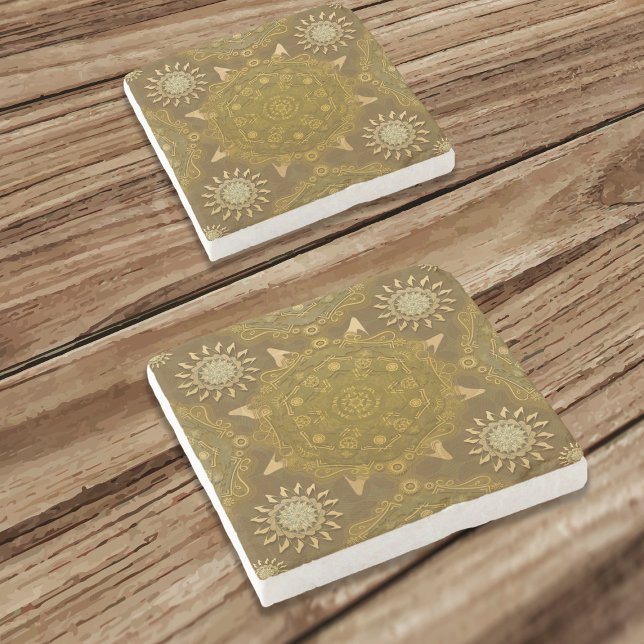 Modern hexa golden ursidae mandala art stenunderlägg (Skapare uppladdad)