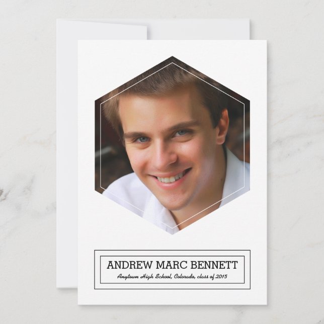 Modern Hexagon 1 Photo Studenten-meddelande Meddelande (Framsida)