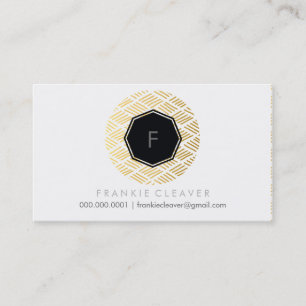MODERN HEXAGON monogram spot guld sketched mönster Visitkort
