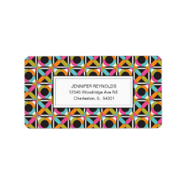 Modern Hexagon Quilt Mönster Adressetiketter