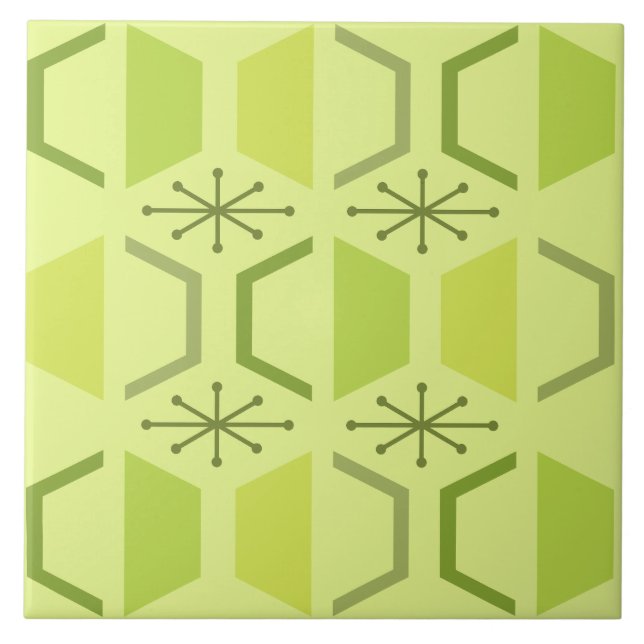 Modern Hexagons Chartreuse i mitten Kakelplatta (Framsidan)