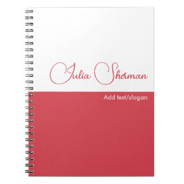 Modern Hibiscus Red Feminine Minimalist-skript Anteckningsbok