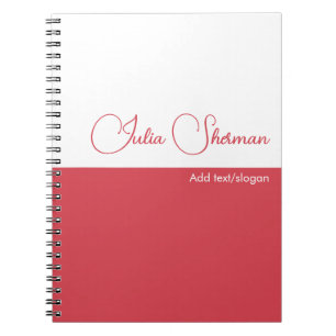 Modern Hibiscus Red Feminine Minimalist-skript Anteckningsbok
