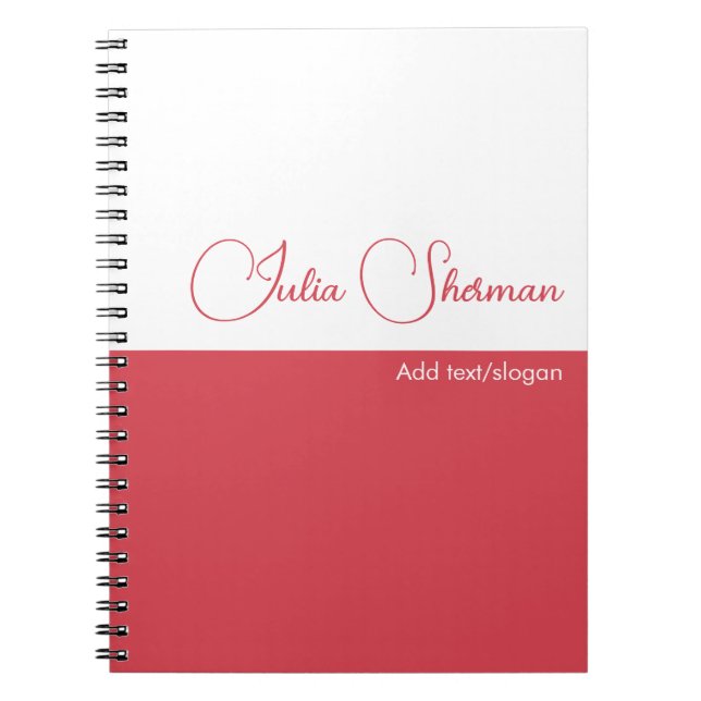 Modern Hibiscus Red Feminine Minimalist-skript Anteckningsbok (Framsidan)