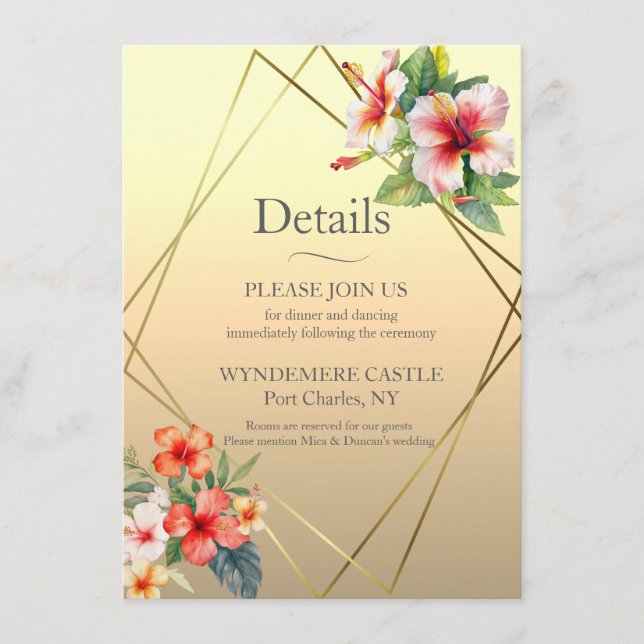 Modern Hibiskus Tilläggskort (Framsida)