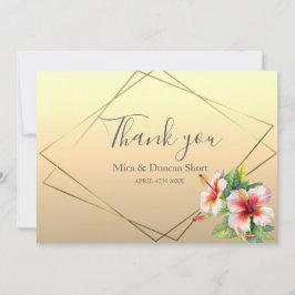 Modern Hibiskus Vildblomma Tack Kort för Bröllop