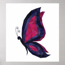 Modern hickfjäril vingar, geometrisk blå rosa