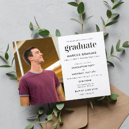 Modern High School Guy Studenten Photo Inbjudningar
