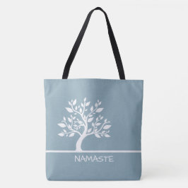 Modern Himlar Blue Elegant Classy Träd YOGA Tote b Tygkasse
